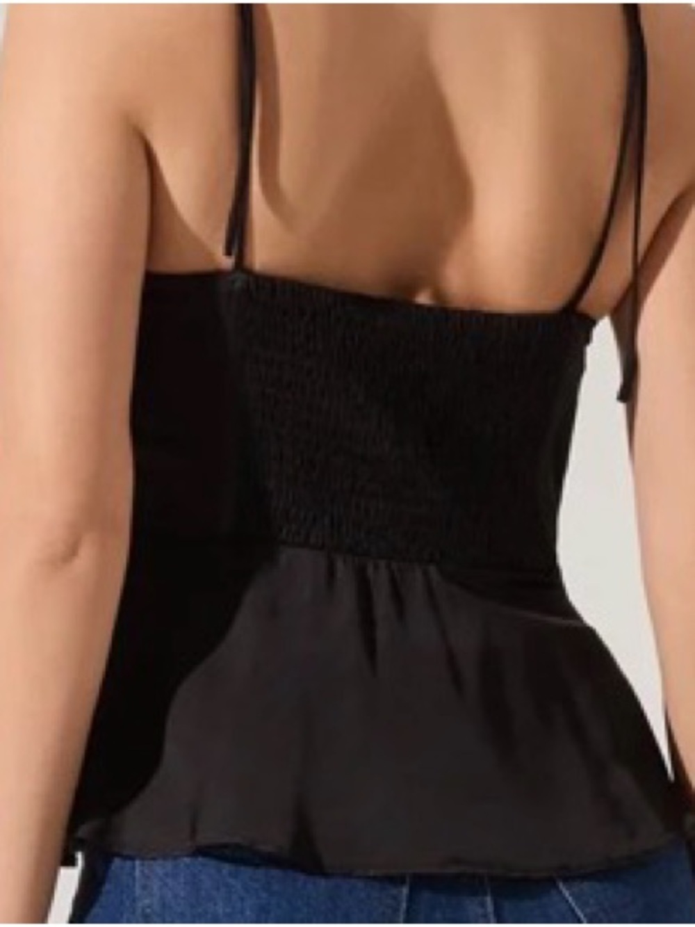 Zara Black Tie-Shoulder Bustier Peplum Top - Picture 2 of 8